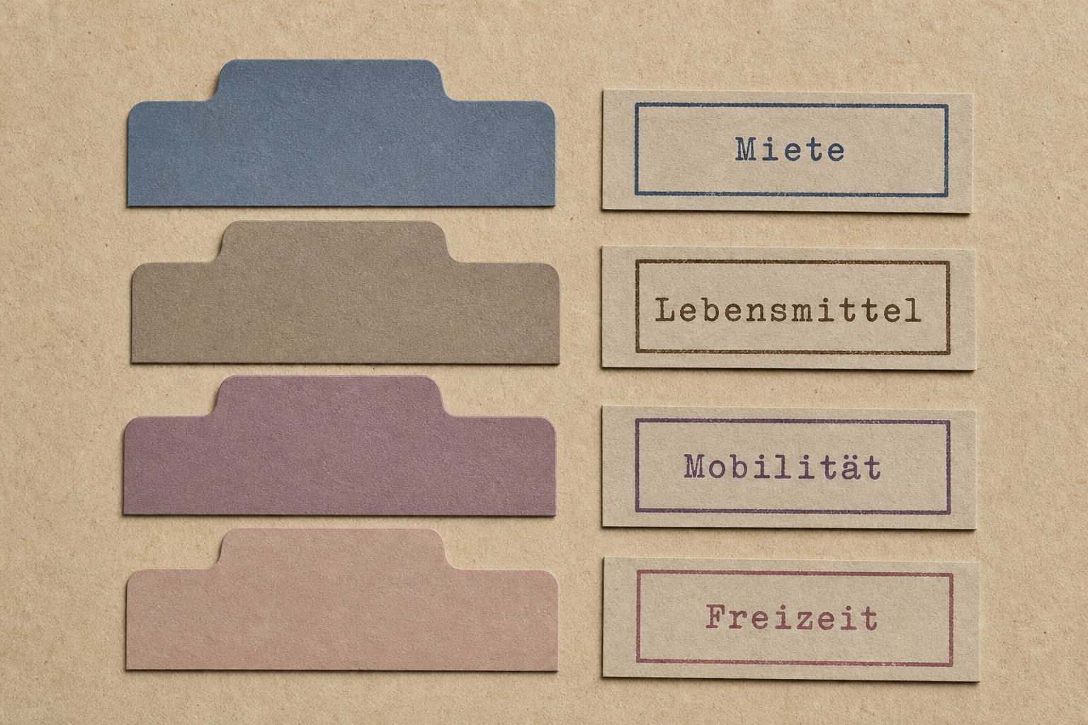 Gedämpfte Papieretiketten für Haushaltskategorien